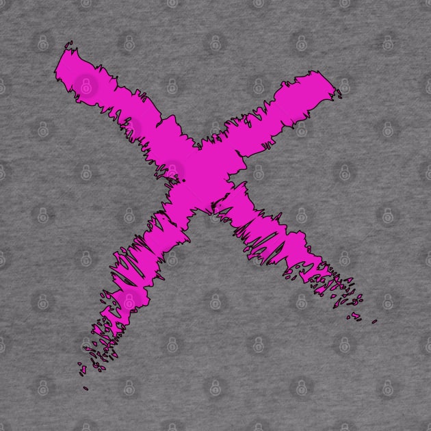 An X painted with pink paint by DiegoCarvalho